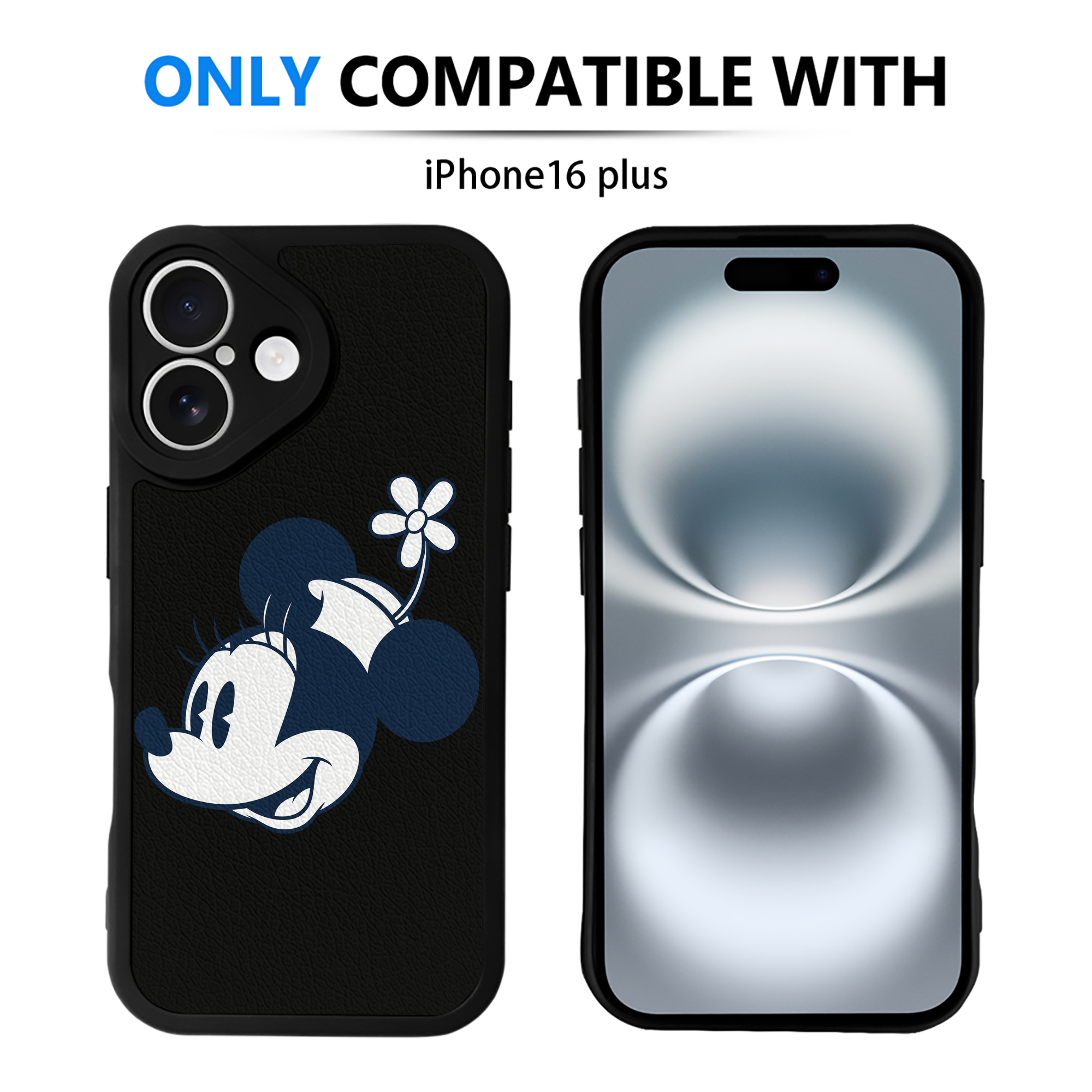 （画像用） ミッキーマウス Mickey Mouse 【iPhone 16シリーズ対応】シリコンスマホケース（レザー調） 材質：シリコン